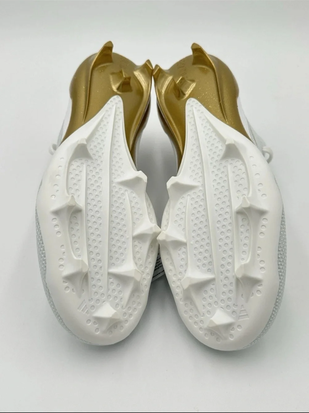 ADIDAS cleats White & Gold Adizero Football Cleats
